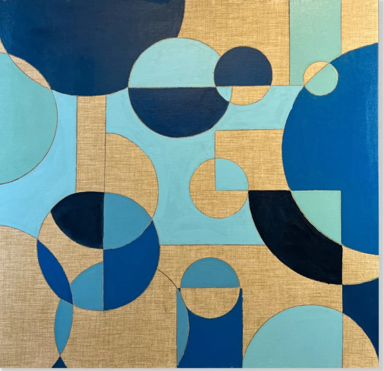 WATER – abstraktus paveikslas, 147×140 cm, mišri technika ant drobės, menininkas Eigirdas Scinskas
