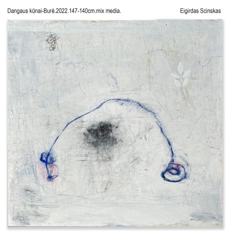 Dangaus kūnai-Burė.147-140cm.mix media.Eigirdas Scinskas sa
