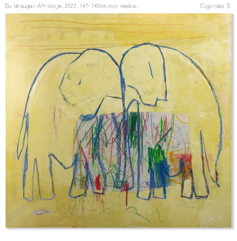 Dudraugai-Afrikoje.2022.147-140cm.mix-media