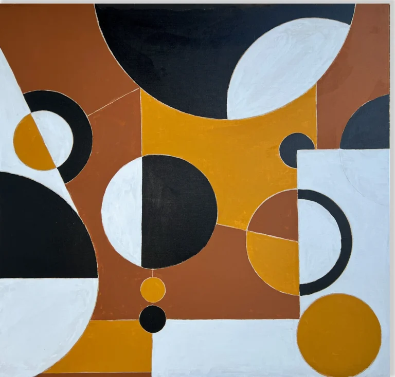 COCOA – abstraktus paveikslas, 140×147 cm, akrilas ant drobės, menininkas Eigirdas Scinskas