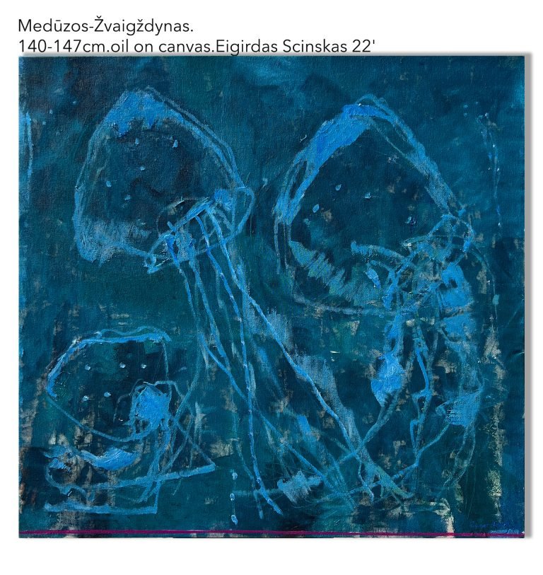 Medūzos-Žvaigždynas.2022.140-147cm.oil-on-canvas