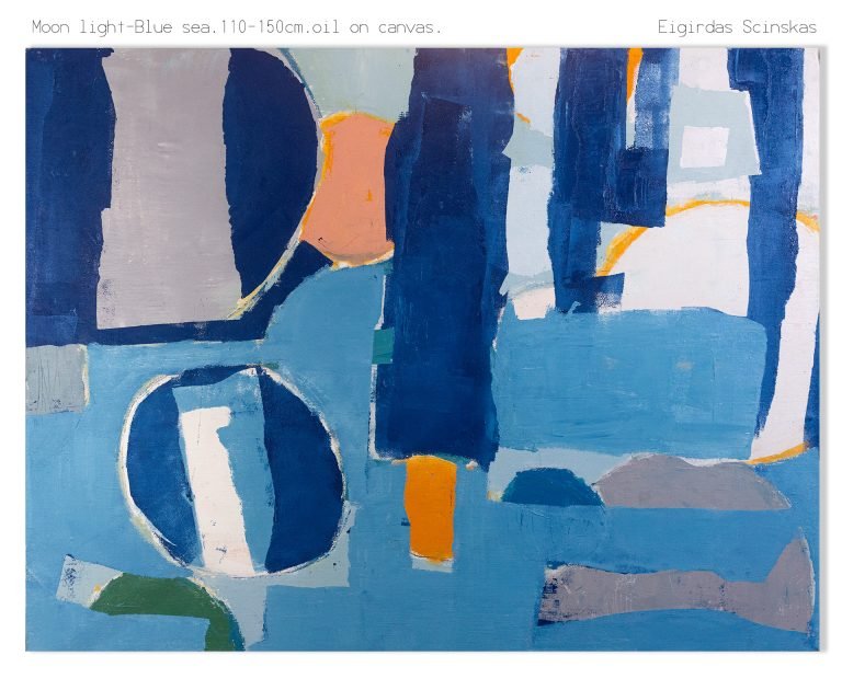 Moon-light-Blue-sea.105-150cm.oil-on-canvas