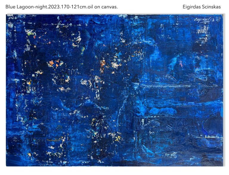 Blue Lagoon - Night - Abstraktūs paveikslai Eigirdas Scinskas