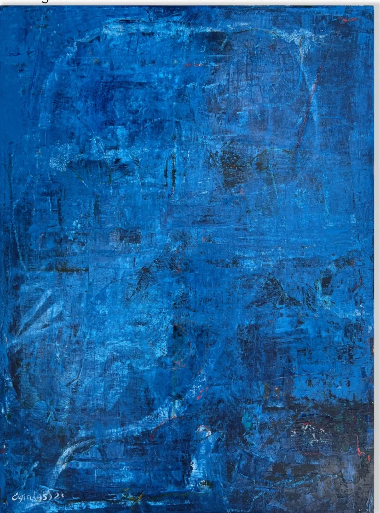 BLUE LAGOON – SHADOWS OF THE STARS – abstraktus paveikslas, 98×140 cm, aliejus ant drobės, menininkas Eigirdas Scinskas