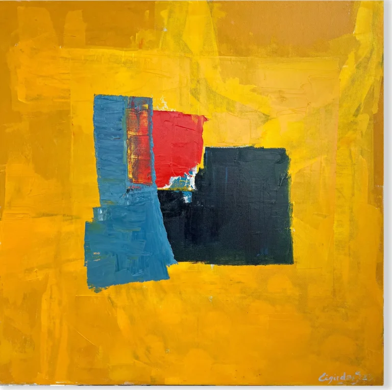 SQUARE – abstraktus paveikslas, 100×100 cm, aliejus ant drobės, menininkas Eigirdas Scinskas