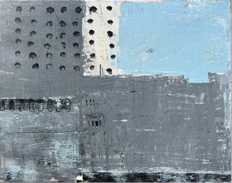 URBAN – RAIN – abstraktus paveikslas, 140×100 cm, mišri technika ant drobės, menininkas Eigirdas Scinskas