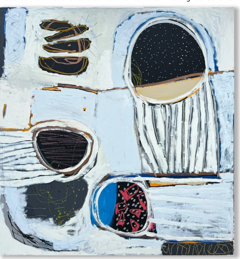 COSMIC JOURNEY – abstraktus paveikslas, 140×147 cm, aliejus ant drobės, menininkas Eigirdas Scinskas