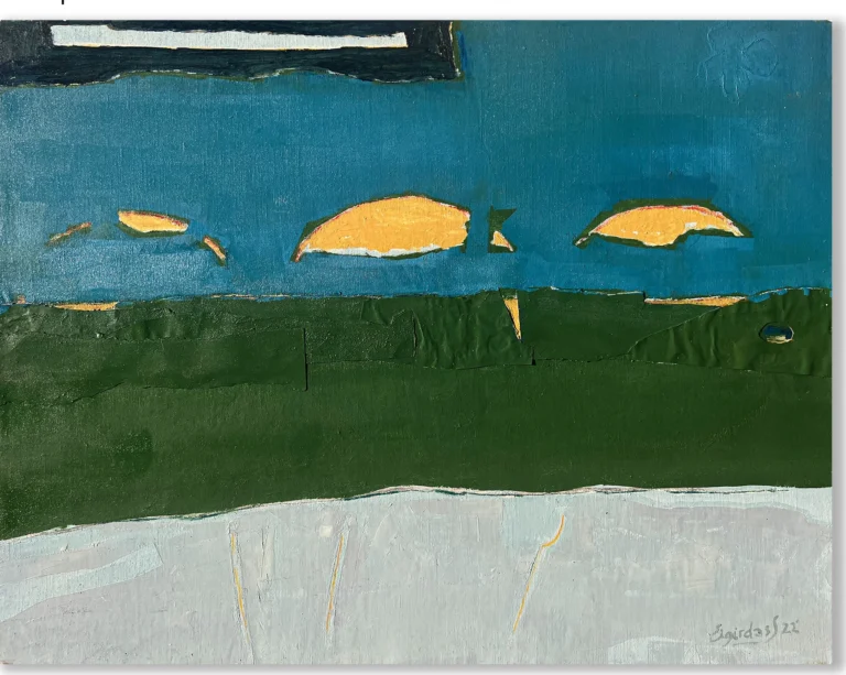 THREE PHASES OF THE MOON – THE FOREST – abstraktus paveikslas, 140×100 cm, mišri technika ant drobės, menininkas Eigirdas Scinskas
