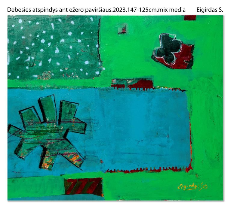 Debesies atspindys ant ežero paviršiaus - Abstraktūs paveikslai Eigirdas Scinskas