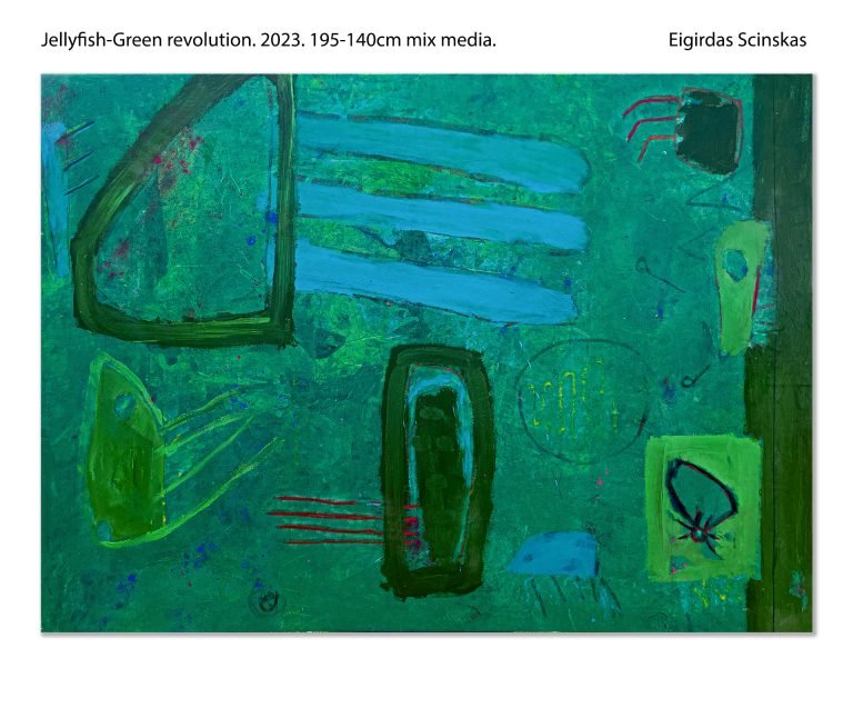 Jellyfish - Green revolution - Abstraktūs paveikslai Eigirdas Scinskas