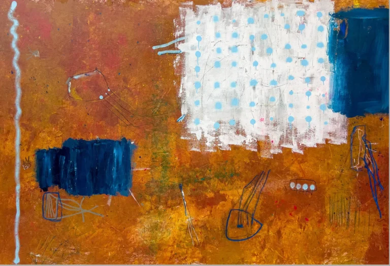 RAIN DROPS – abstraktus paveikslas, 220×147 cm, mišri technika ant drobės, menininkas Eigirdas Scinskas