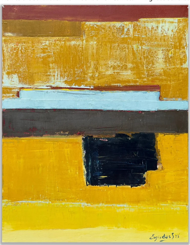 VIEW TO THE SUN – abstraktus paveikslas, 115×140 cm, aliejus ant drobės, menininkas Eigirdas Scinskas