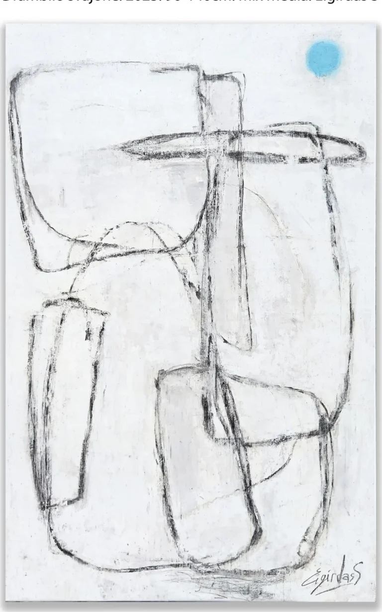 ELEPHANT’S DREAM – abstraktus paveikslas, 90×140 cm, mišri technika ant drobės, menininkas Eigirdas Scinskas
