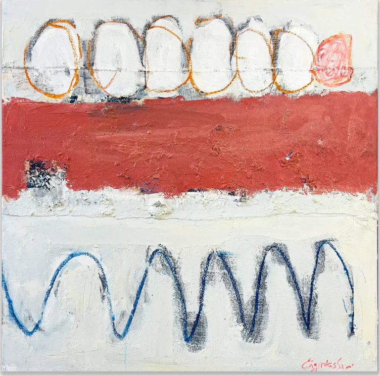 THE WAVE – abstraktus paveikslas, 70×70 cm, aliejus ant drobės, menininkas Eigirdas Scinskas