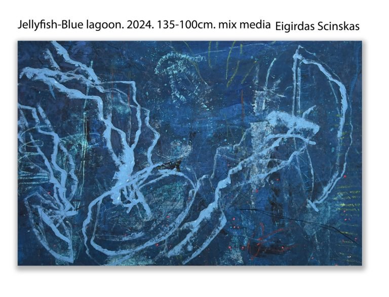 Jellyfish - Blue Lagoon - Abstraktūs paveikslai Eigirdas Scinskas
