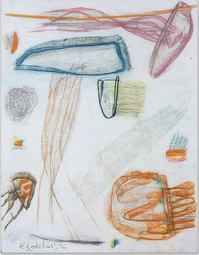 FREESTYLE LIVING – abstraktus paveikslas, 115×147 cm, mišri technika ant drobės, menininkas Eigirdas Scinskas
