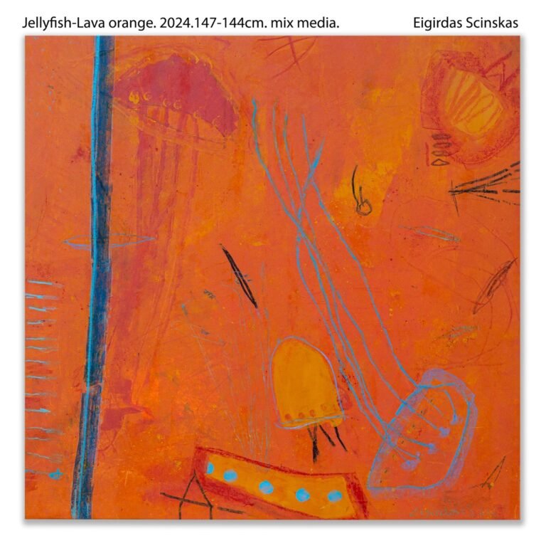 Jellyfish - Lava orange - Abstraktūs paveikslai Eigirdas Scinskas