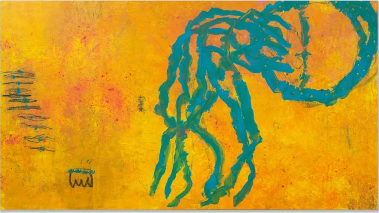 YELLOW SEA – abstraktus paveikslas, 260×144 cm, mišri technika ant drobės, menininkas Eigirdas Scinskas