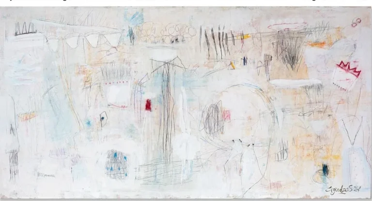 DAYTIME DREAMING – abstraktus paveikslas, 280×144 cm, mišri technika ant drobės, menininkas Eigirdas Scinskas