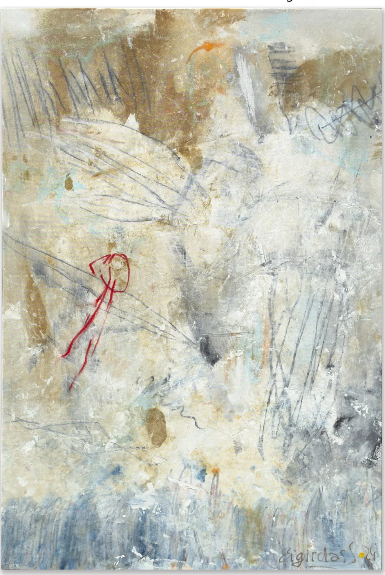 ILLUSION OF SEA WORLD – abstraktus paveikslas, 100×147 cm, mišri technika ant drobės, menininkas Eigirdas Scinskas