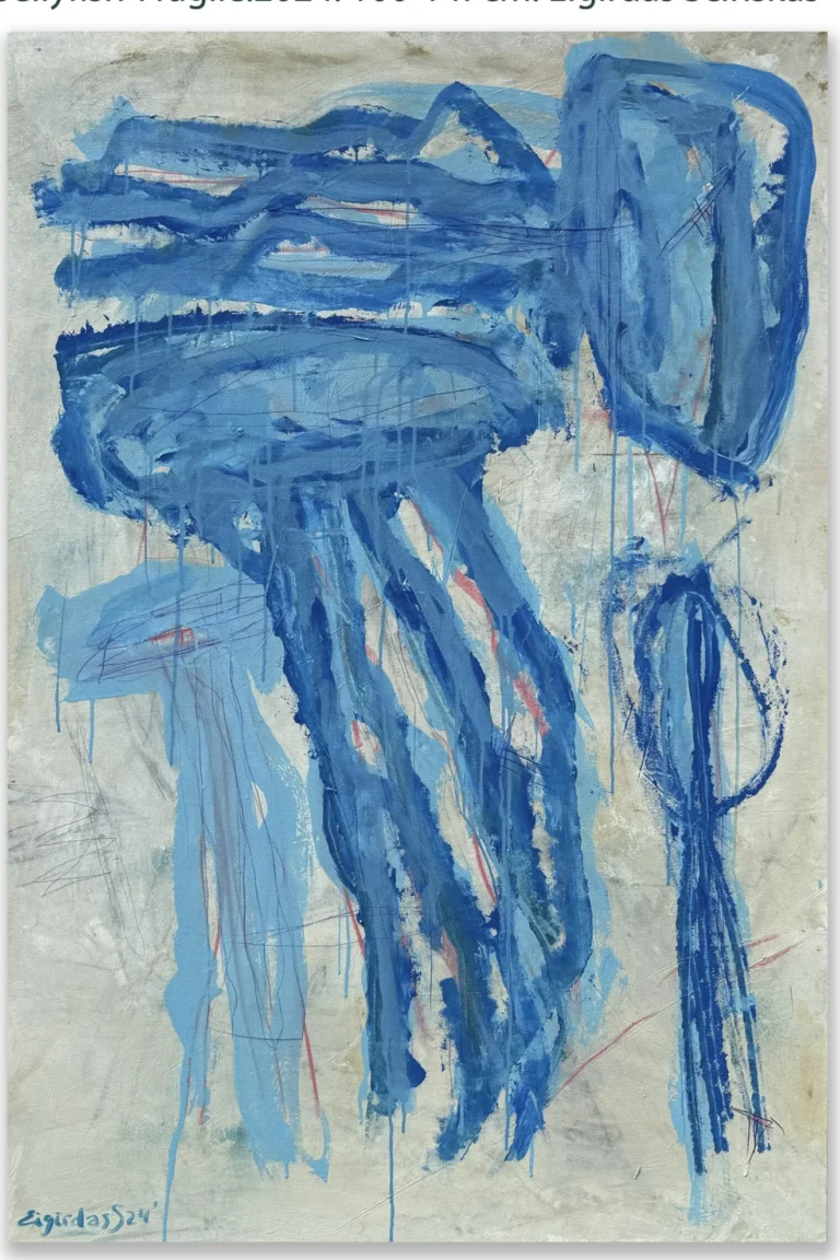 FRAGILE – abstraktus paveikslas, 100×147 cm, mišri technika ant drobės, menininkas Eigirdas Scinskas