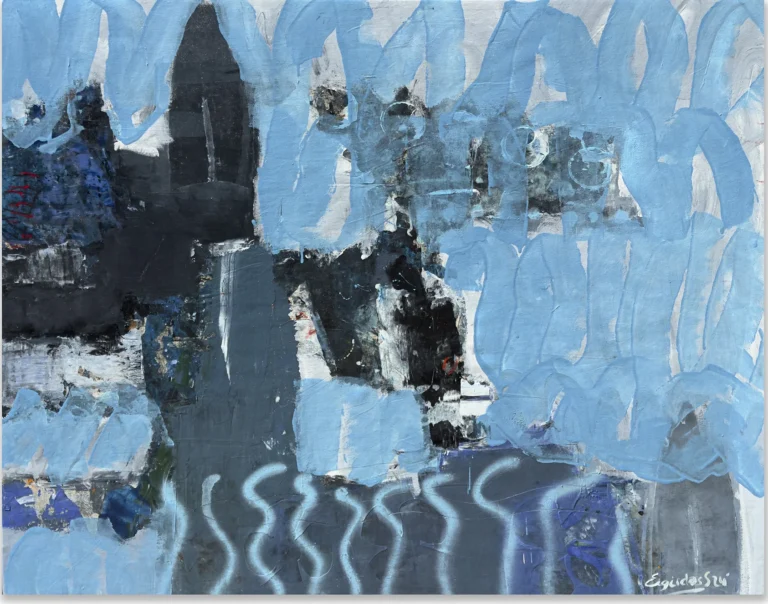 LAKE ISEO – abstraktus paveikslas, 147×115 cm, akrilas ant drobės, menininkas Eigirdas Scinskas