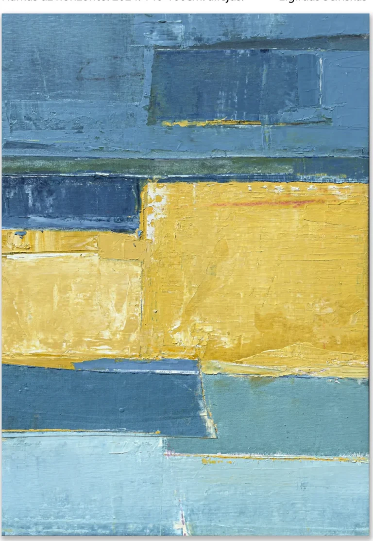 HOUSE BEYOND THE HORIZON – abstraktus paveikslas, 140×100 cm, aliejus ant drobės, menininkas Eigirdas Scinskas