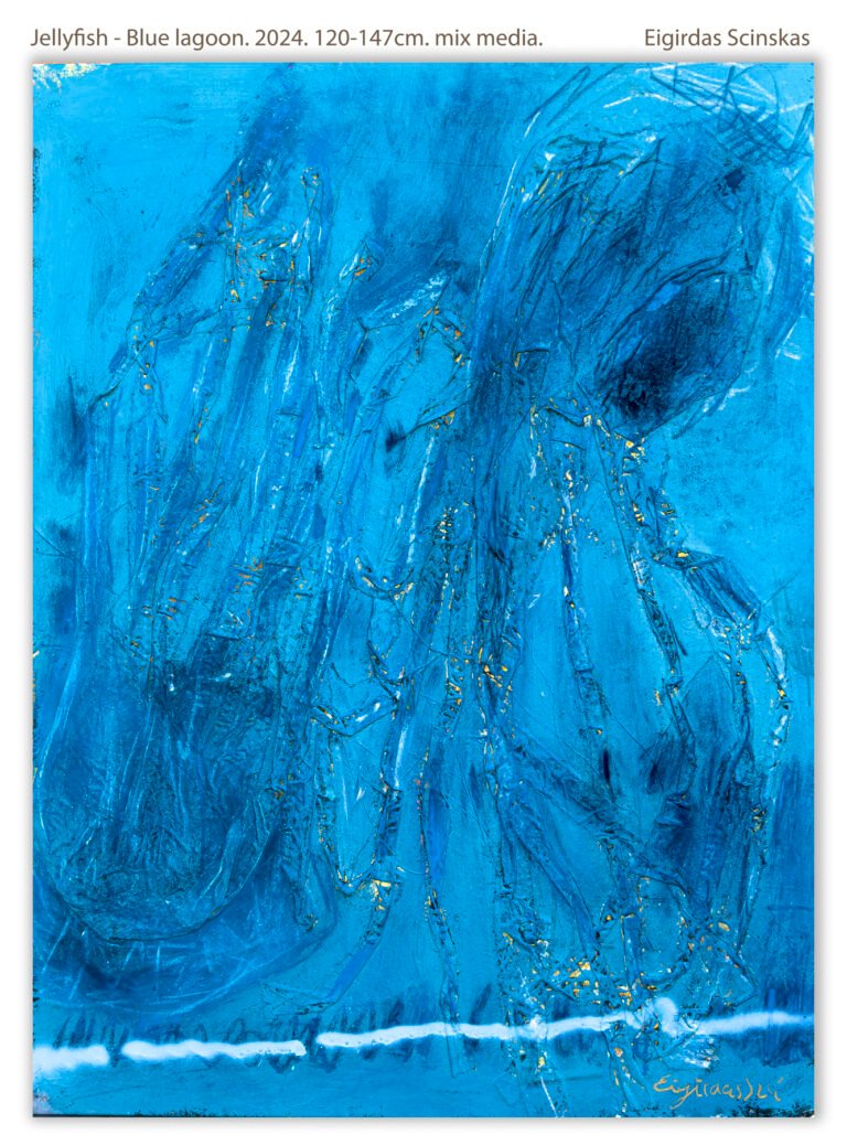 Jellyfish - Blue lagoon - Abstraktūs paveikslai Eigirdas Scinskas