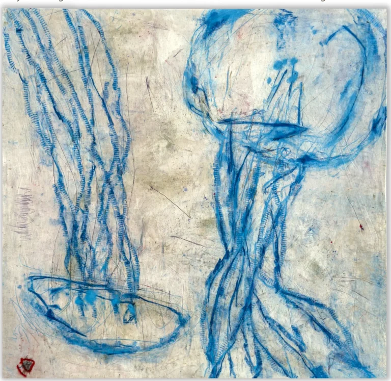 FRAGILE – abstraktus paveikslas, 147×140 cm, mišri technika ant drobės, menininkas Eigirdas Scinskas