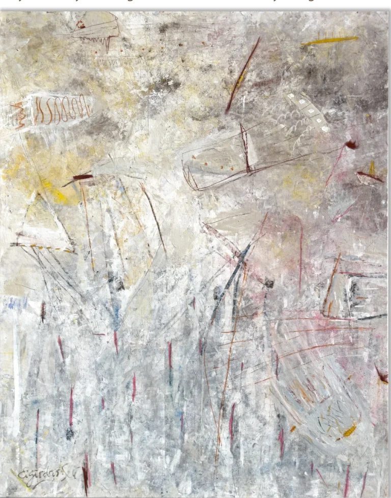 ONLY IN THE LIGHT – abstraktus paveikslas, 147×140 cm, akrilas ant drobės, menininkas Eigirdas Scinskas