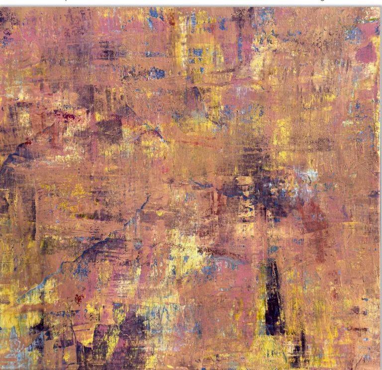 AWAKENING – abstraktus paveikslas, 147×140 cm, mišri technika ant drobės, menininkas Eigirdas Scinskas