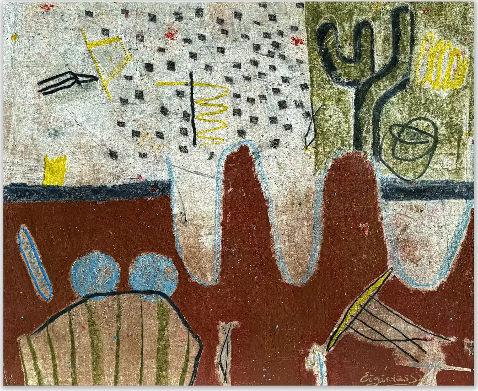 SOUTH PARK – abstraktus paveikslas, 147×120 cm, akrilas ant drobės, menininkas Eigirdas Scinskas
