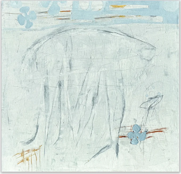 TRAVELLER – abstraktus paveikslas, 147×147 cm, aliejus ant drobės, menininkas Eigirdas Scinskas