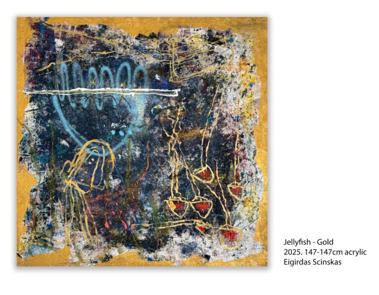 Jellyfish - gold - Abstraktūs paveikslai Eigirdas Scinskas