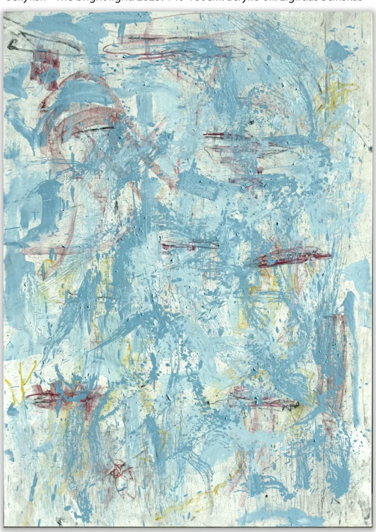 THE BRIGHT LIGHT – abstraktus paveikslas, 140×180 cm, akrilas ant drobės, menininkas Eigirdas Scinskas