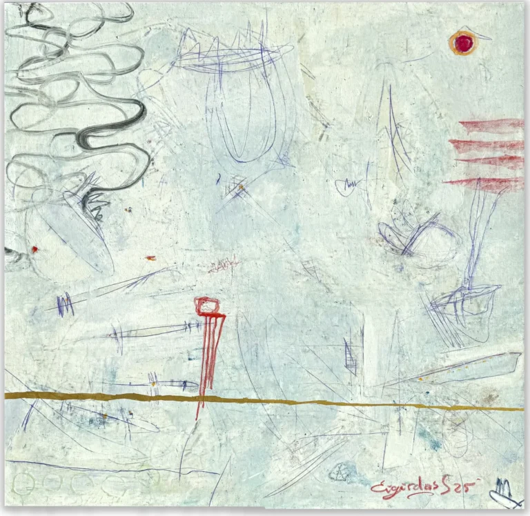 THE OPEN SPACE – abstraktus paveikslas, 147×147 cm, akrilas ant drobės, menininkas Eigirdas Scinskas