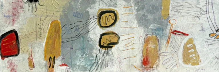 Jellyfish They Remember a Time painting by Eigirdas Scinskas | Abstract oil on canvas - Abstraktūs paveikslai Eigirdas Scinskas