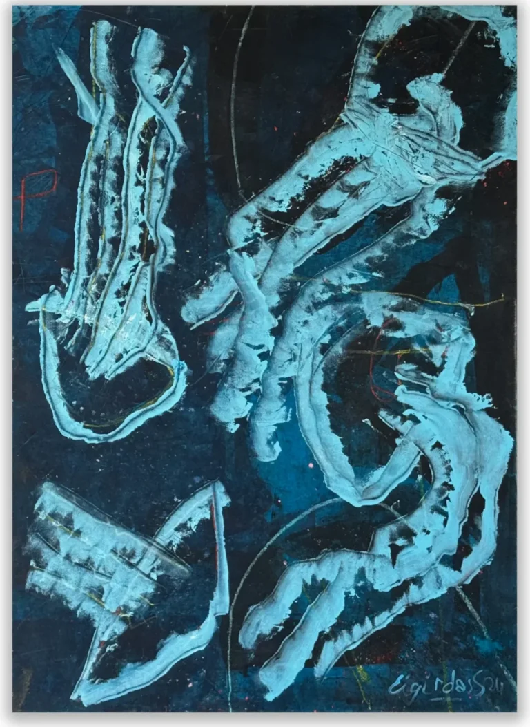 SLEEPY EYE – abstraktus paveikslas, 100×147 cm, aliejus ir akrilas ant drobės, menininkas Eigirdas Scinskas
