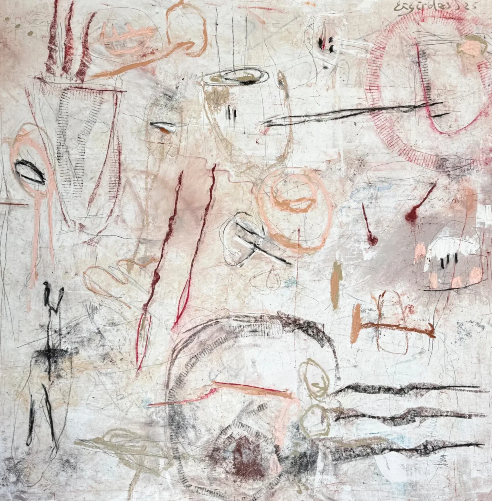 LIFE – abstraktus paveikslas, 145×140 cm, mišri technika ant drobės, menininkas Eigirdas Scinskas