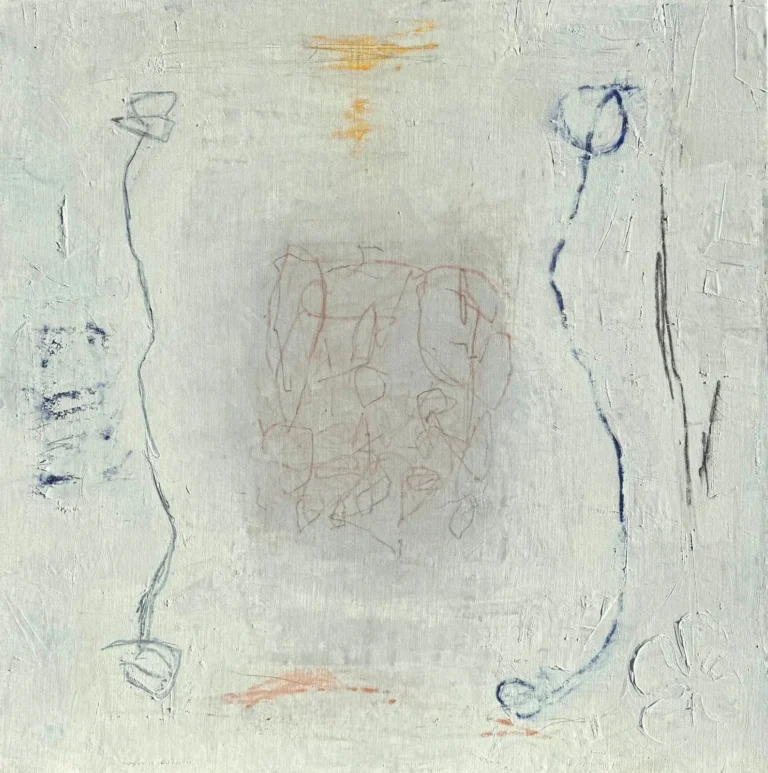 DIALOGUE – abstraktus paveikslas, 147×147 cm, aliejus ant drobės, menininkas Eigirdas Scinskas