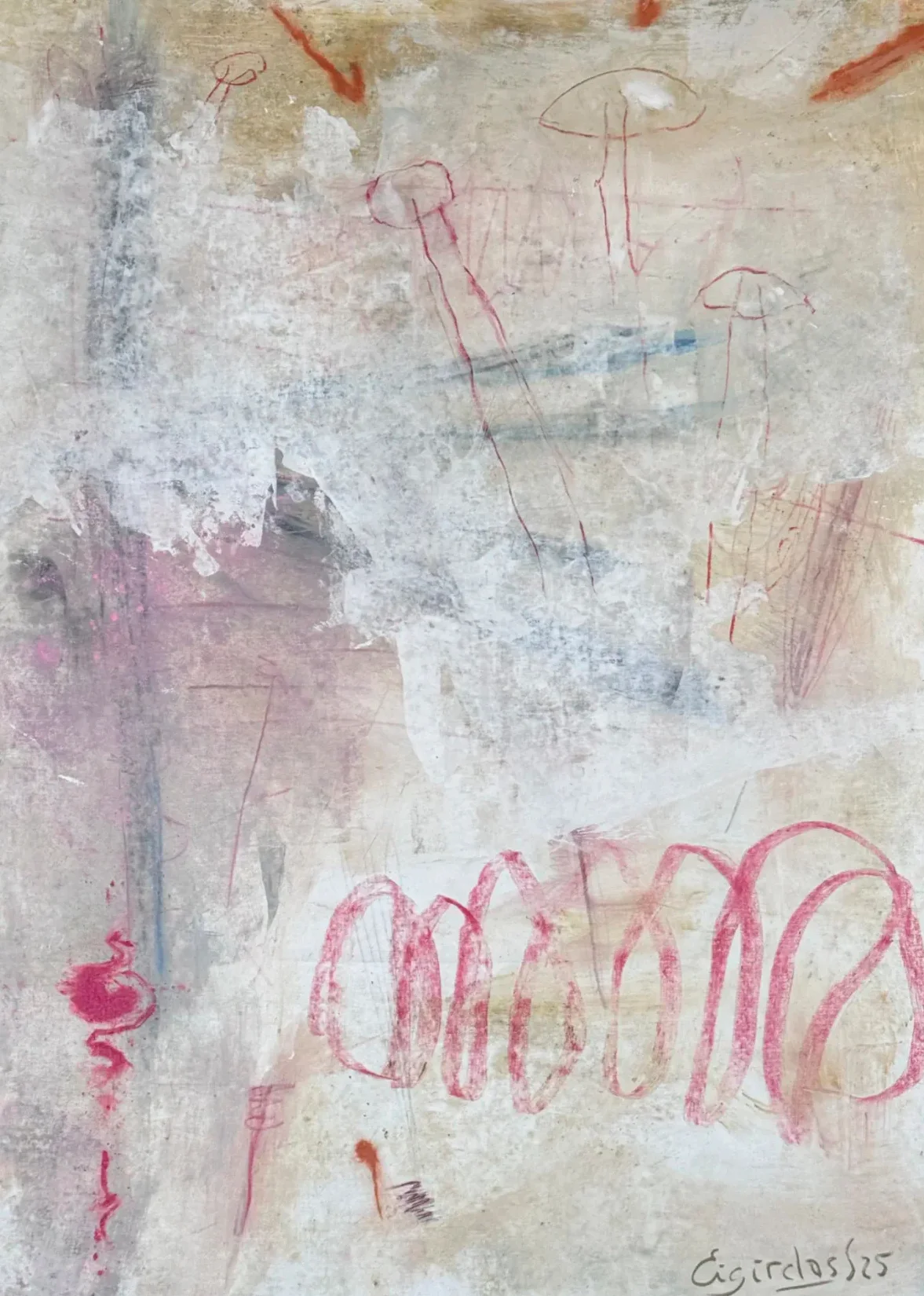 MIST – abstraktus paveikslas, 100×147 cm, mišri technika ant drobės, menininkas Eigirdas Scinskas