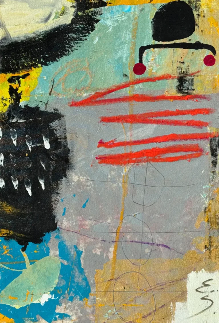 VISION – abstraktus paveikslas, 45×70 cm, mišri technika ant drobės, menininkas Eigirdas Scinskas
