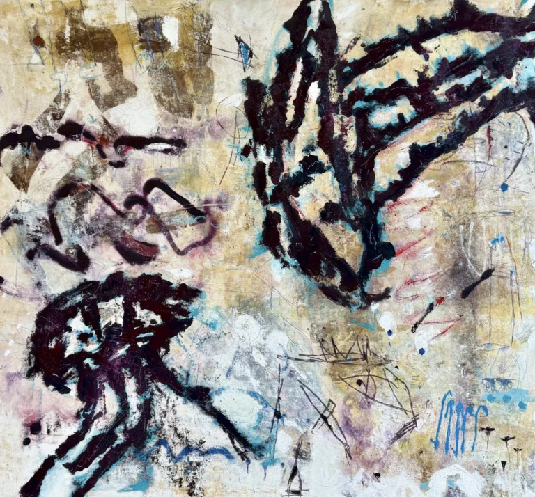 BORDO – abstraktus paveikslas, 140×130 cm, akrilas ant drobės, menininkas Eigirdas Scinskas