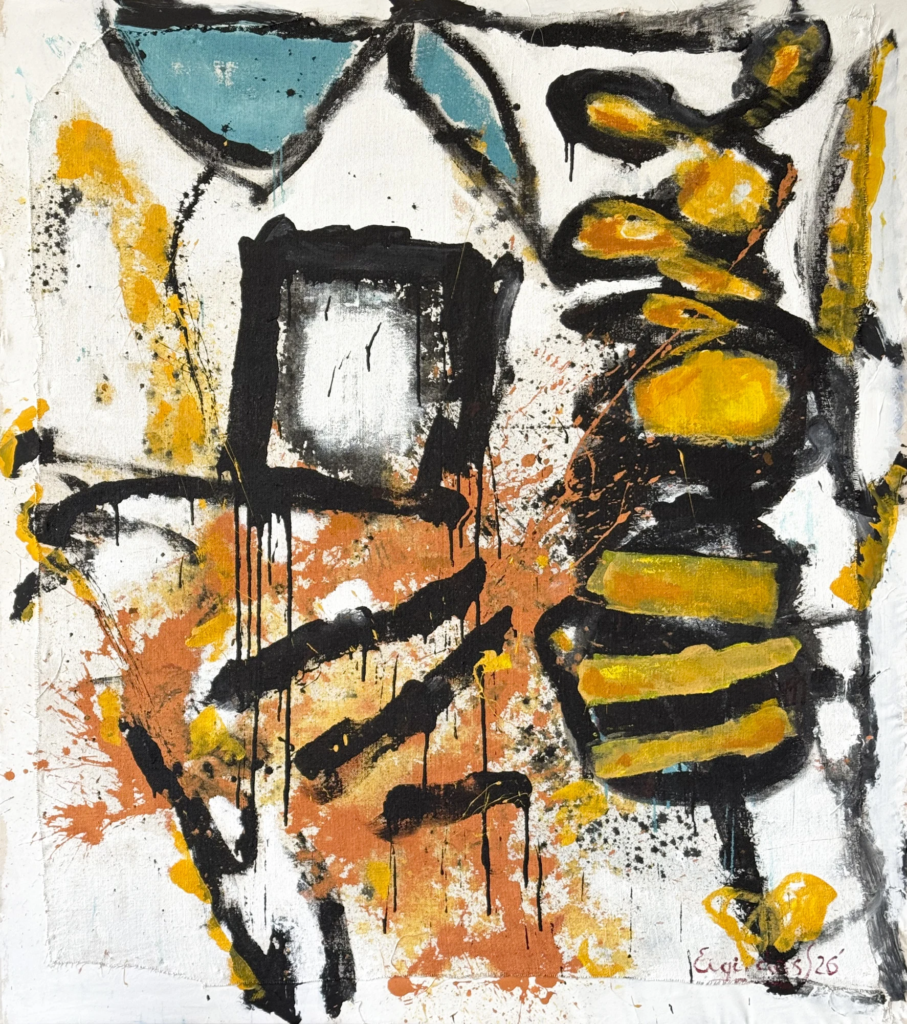 DIALOGUE – abstraktus paveikslas, 160×180 cm, akrilas ant drobės, menininkas Eigirdas Scinskas