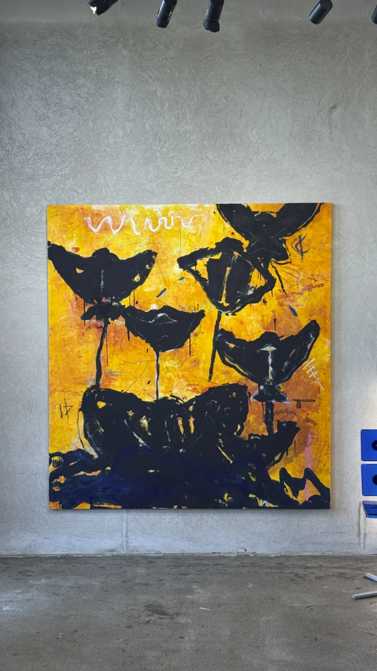 FLOATING SHADOWS – abstraktus paveikslas, 190×205 cm, akrilas ant drobės, menininkas Eigirdas Scinskas