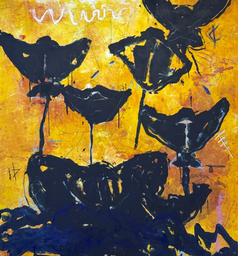 FLOATING SHADOWS – abstraktus paveikslas, 190×205 cm, akrilas ant drobės, menininkas Eigirdas Scinskas