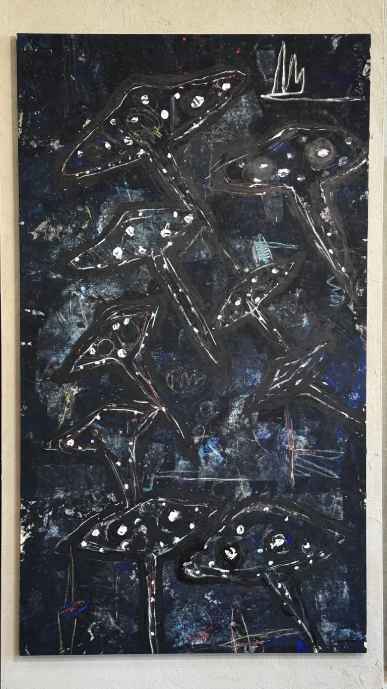 LIFE ASPECT – abstraktus paveikslas, 147×260 cm, mišri technika ant drobės, menininkas Eigirdas Scinskas