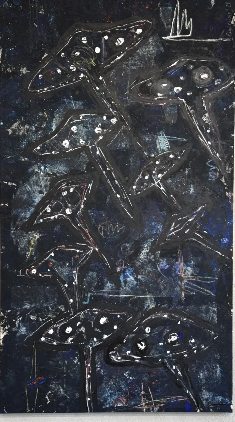 LIFE ASPECT – abstraktus paveikslas, 147×260 cm, mišri technika ant drobės, menininkas Eigirdas Scinskas