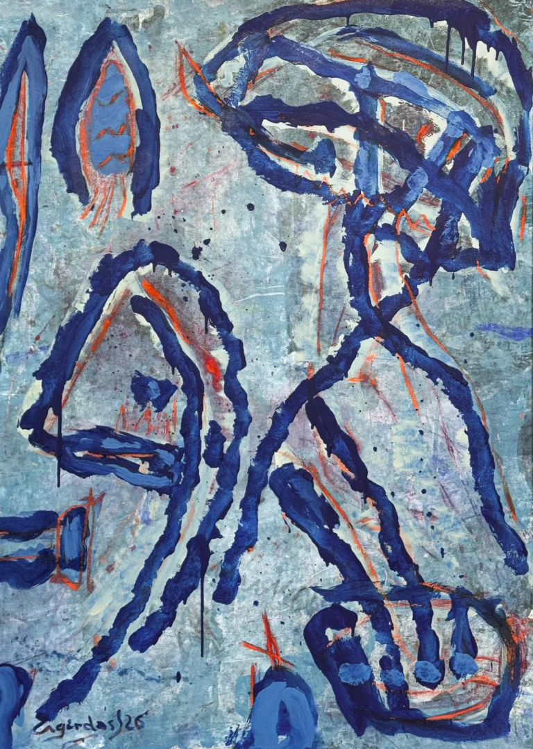 SPACES – abstraktus paveikslas, 100×147 cm, akrilas ant drobės, menininkas Eigirdas Scinskas